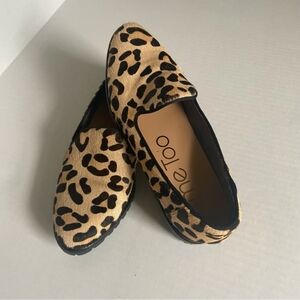 Me Too Genuine Leather Leopard Print Women's Loafers 10 M